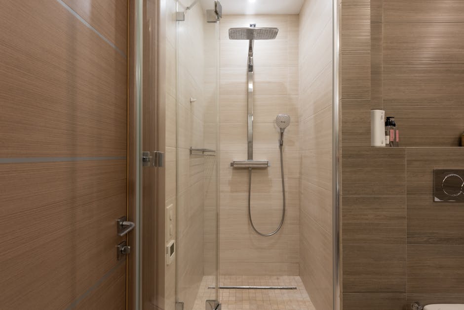Modern glass walk-in shower