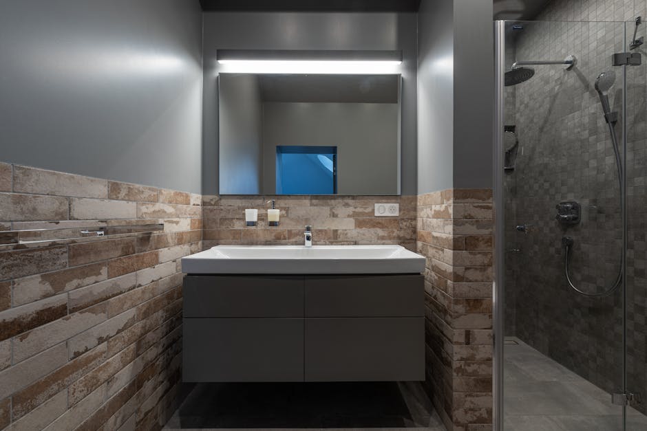 Newly installed bathroom vanity sink